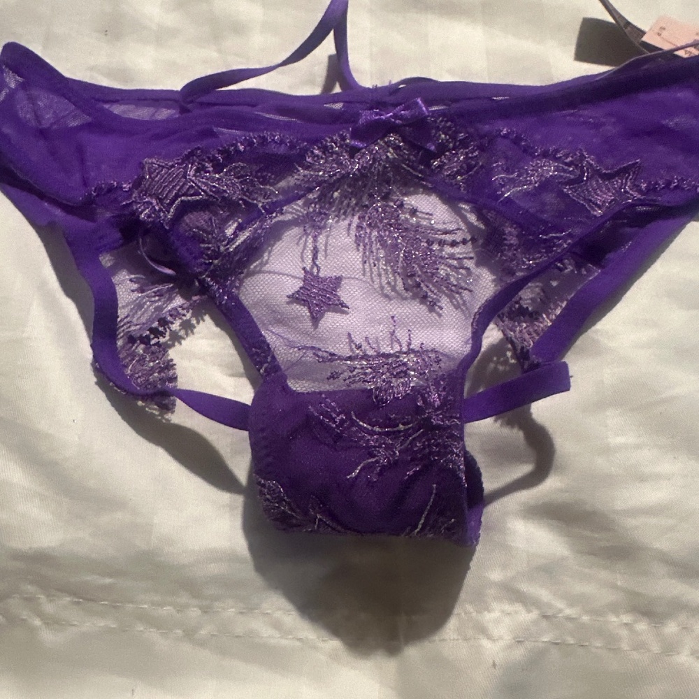 Victorias Secret Purple cutout Cheekini  Panty Size S